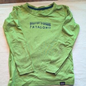 Patagonia Kids' Vibrant Green Long Sleeve Tee